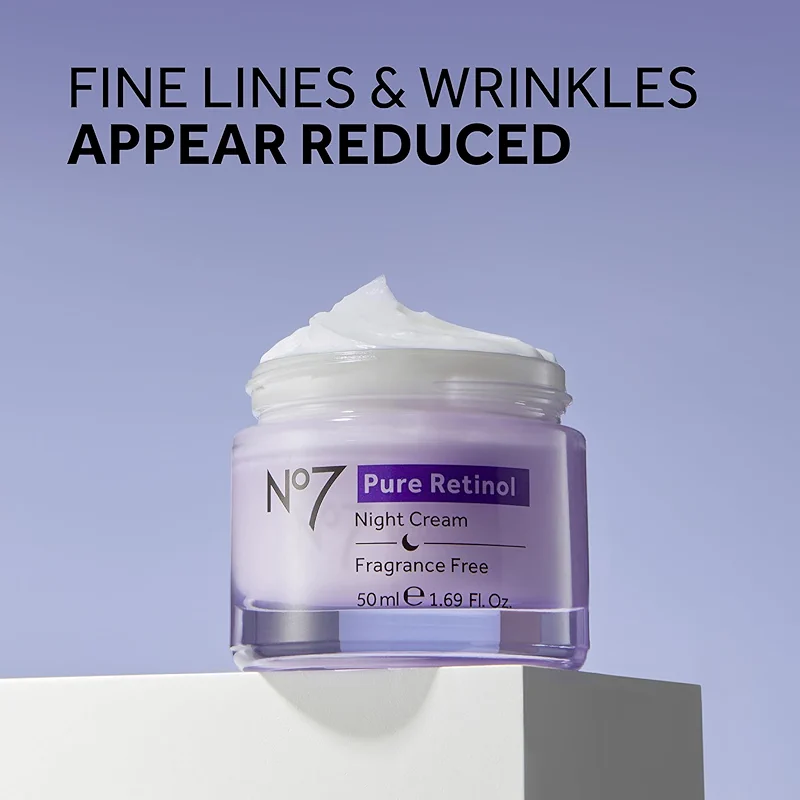 No7 Pure Retinol Night Cream - Collagen-Boosting Retinol Cream that — image 5