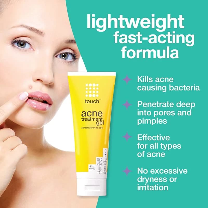 Touch Benzoyl Peroxide 2.5% Gel Cream For Acne - Pimples and Cystic Acne — image 2