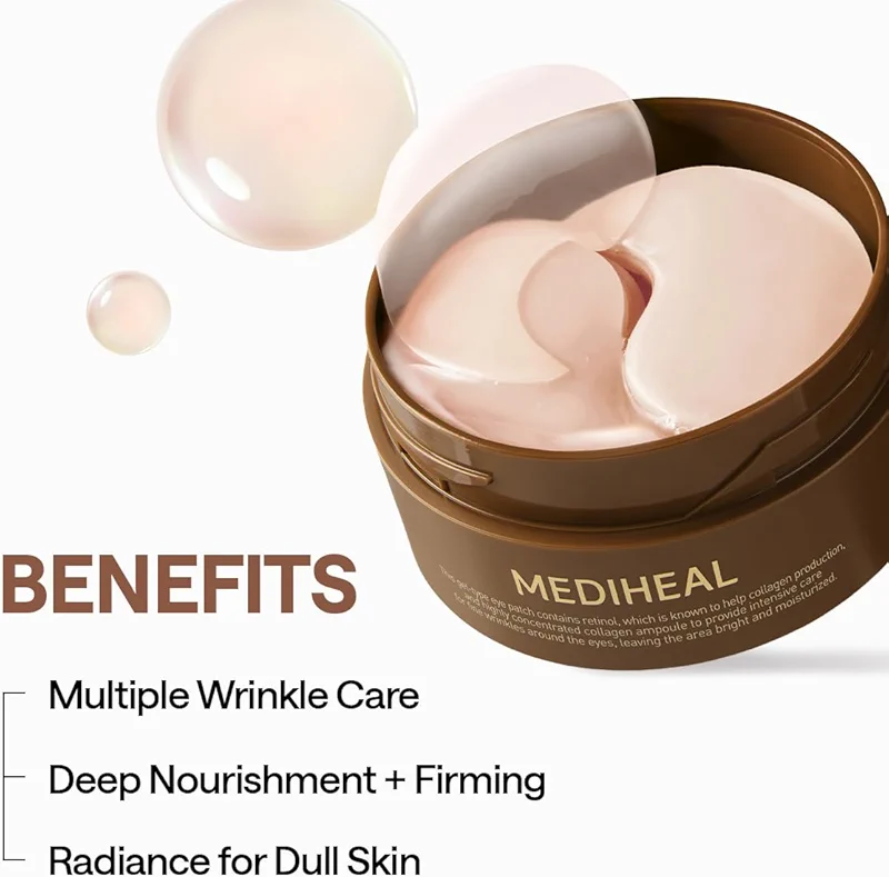 Mediheal Retinol Collagen Under Eye Patches - Korean Hydrogel Eye Pads (60 — image 4