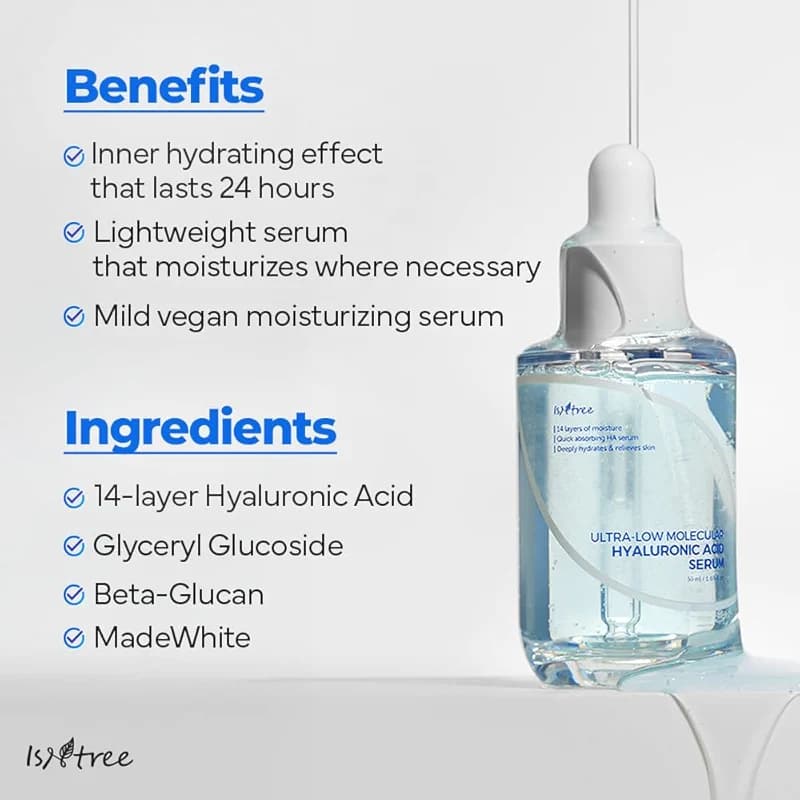 ISNTREE Ultra-Low Molecular Hyaluronic Acid Serum 1.69 fl.oz | Vegan