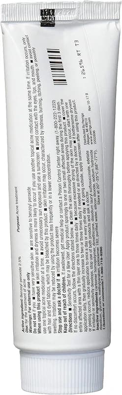 Perrigo 2.5% Benzoyl Peroxide Acne Treatment Gel 60gm Tube — image 6