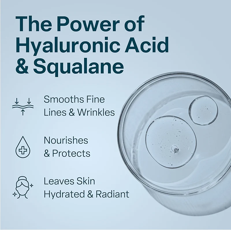 QRxLabs Plant-Based Squalane Face Moisturizer - Hyaluronic Acid Cream for — image 4