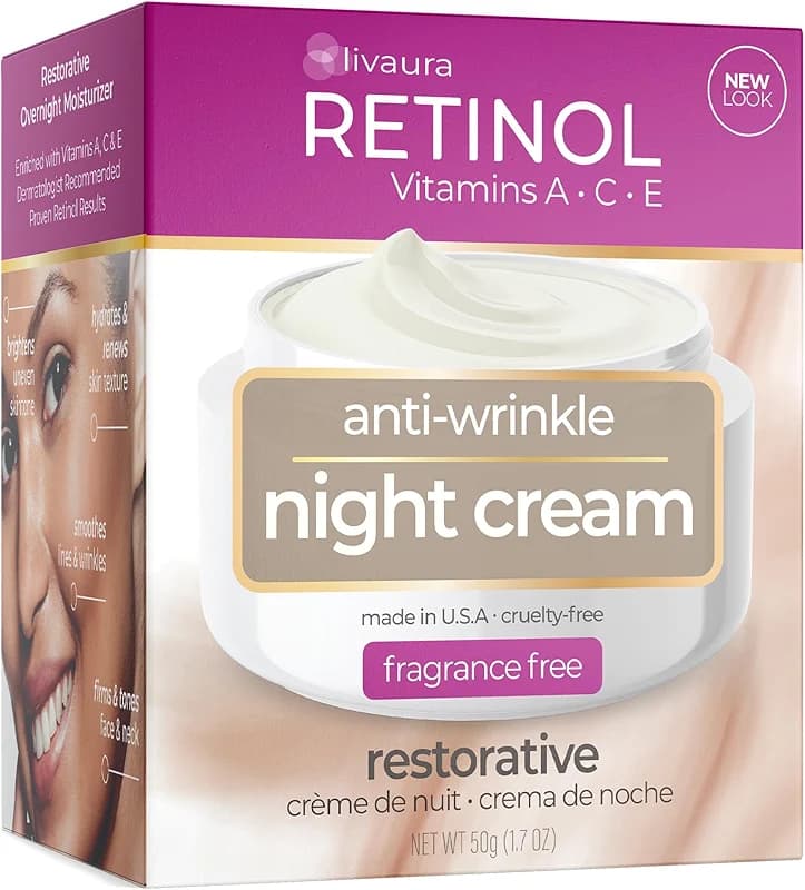 Retinol LIVAURA Skincare LdeL Cosmetics Cream Vitamins A + C + E (Night