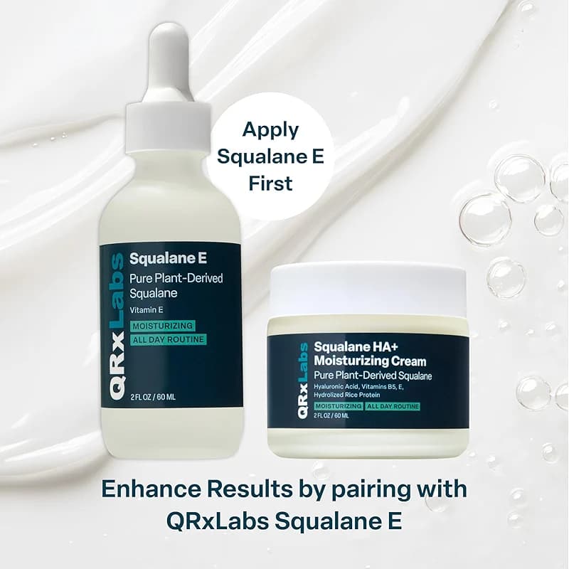 QRxLabs Plant-Based Squalane Face Moisturizer - Hyaluronic Acid Cream for — image 2