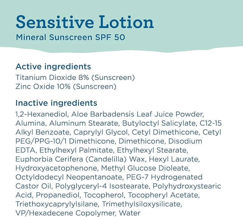 Blue Lizard Sensitive Mineral SPF 50 Sunscreen Lotion