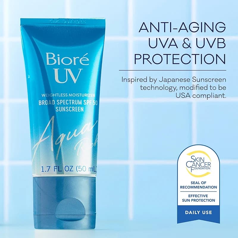 Biore UV Aqua Rich Daily Hydrating Facial Moisturizer with SPF 50 | Oil — image 2